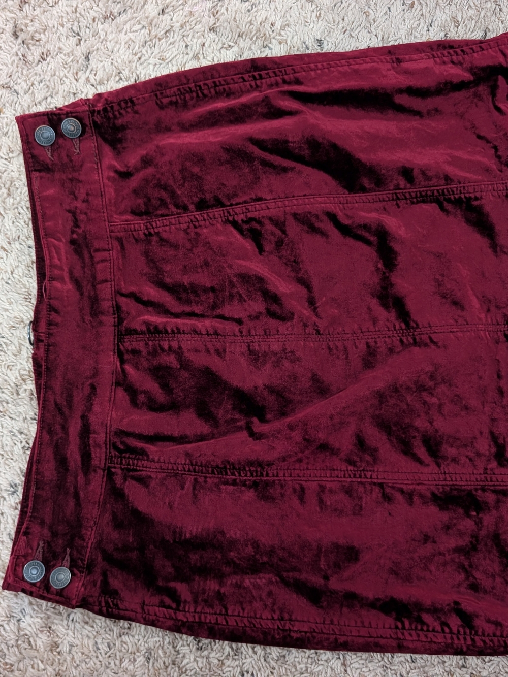 Free People Velvet Pencil Skirt in Deep Burgundy